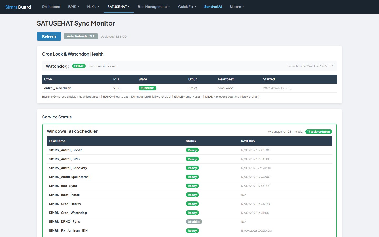 Sync Monitor dengan watchdog dan scheduler